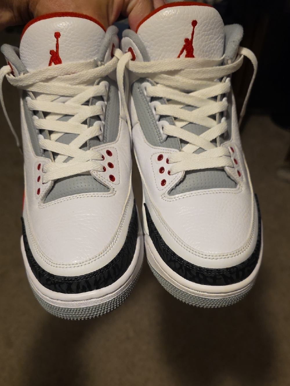 White and Red High-Top Sneakers - Picture 3 of 11